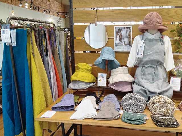 2026年3月からa.depeche 名古屋則武店でのLinoeLinaリネン製品展示の様子